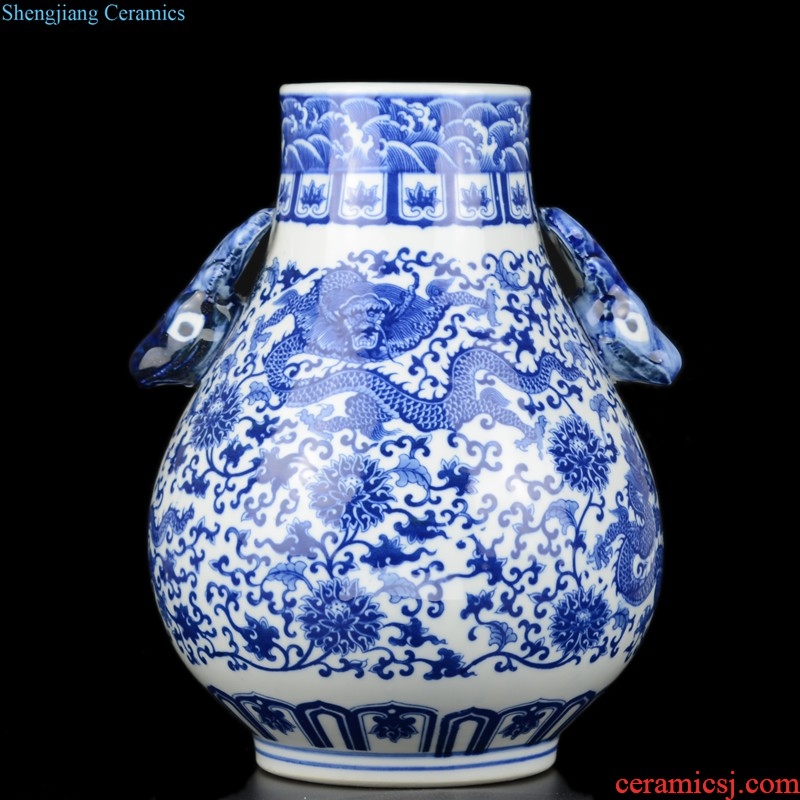 Jingdezhen ceramic hand-painted new Chinese vase creative living room TV cabinet dry flower arranging flowers home furnishing articles