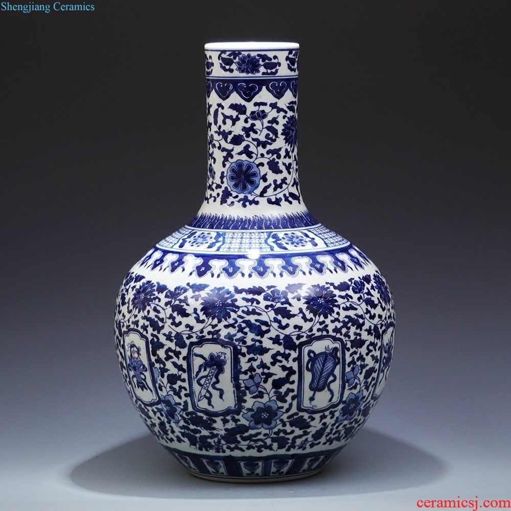 Jingdezhen ceramics pure hand-painted vases landing large full plum bottle sitting room place decorative arts and crafts