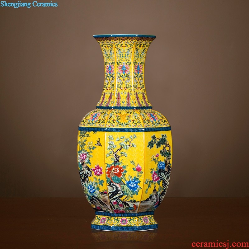 Jingdezhen ceramic hand-painted vases, flower arranging beaming new living room TV cabinet decoration of Chinese style household furnishing articles