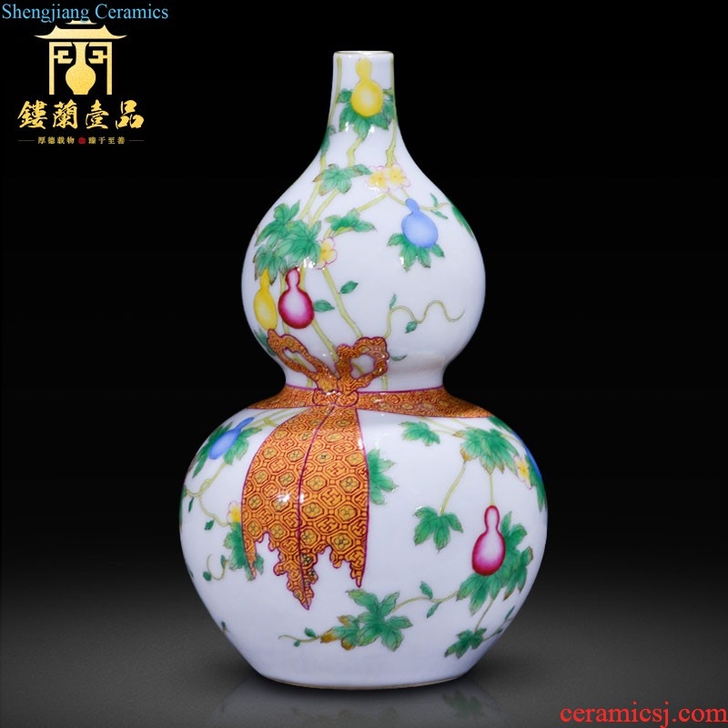 Jingdezhen ceramics imitation qing yongzheng jubilee ShouFuLu Chinese bottle vase sitting room porch home furnishing articles