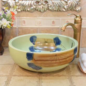 JingYuXuan jingdezhen ceramic lavatory basin sink the stage basin art red ink lotus