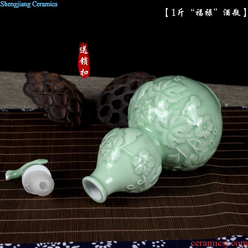 Ceramic jars seal (50 kg/bubble bottle antique hand-painted jingdezhen liquor jar it home