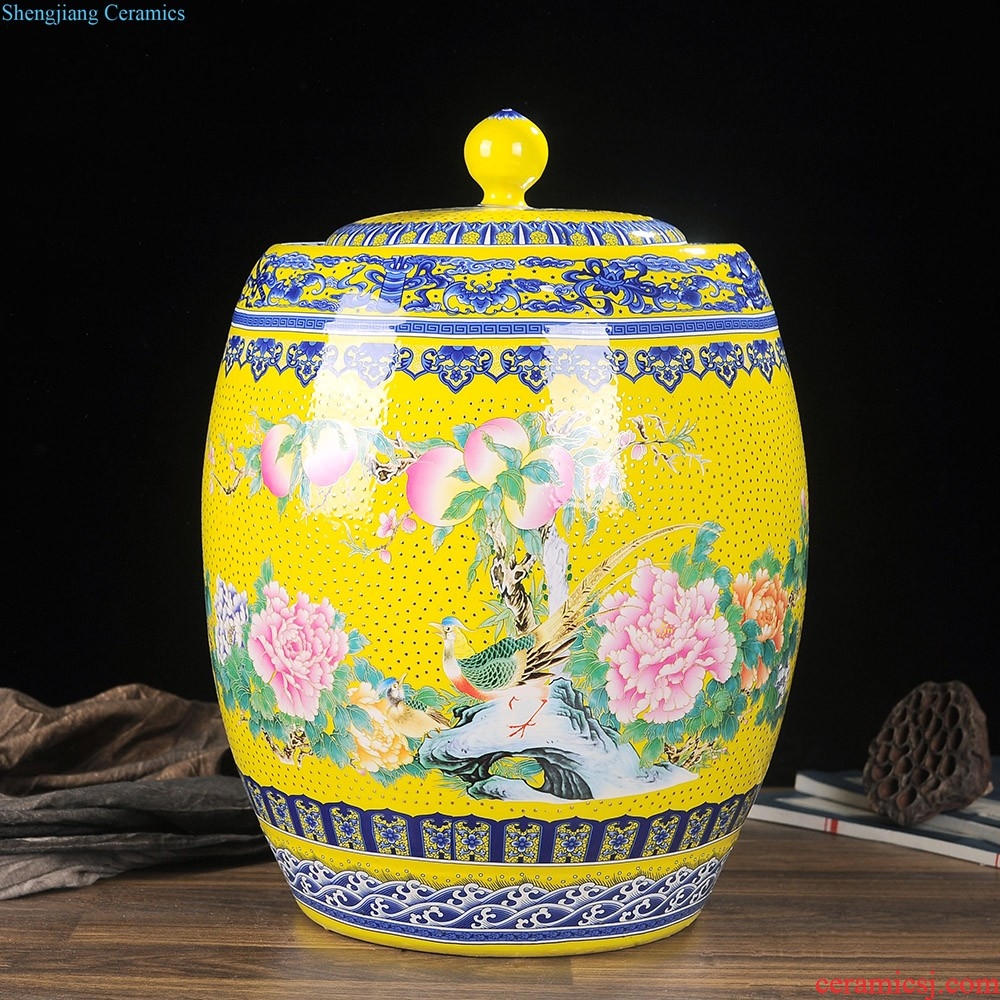 Jingdezhen ceramics vase hand-painted sabingga sukdun dergici jimbi plum bottle of flower arranging new Chinese contemporary sitting room decoration