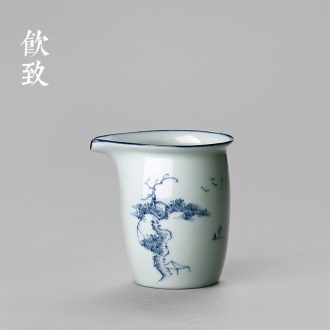 Drink to Jingdezhen hand-painted ceramic fair mug points of blue and white porcelain tea ware antique and cup small without the cup