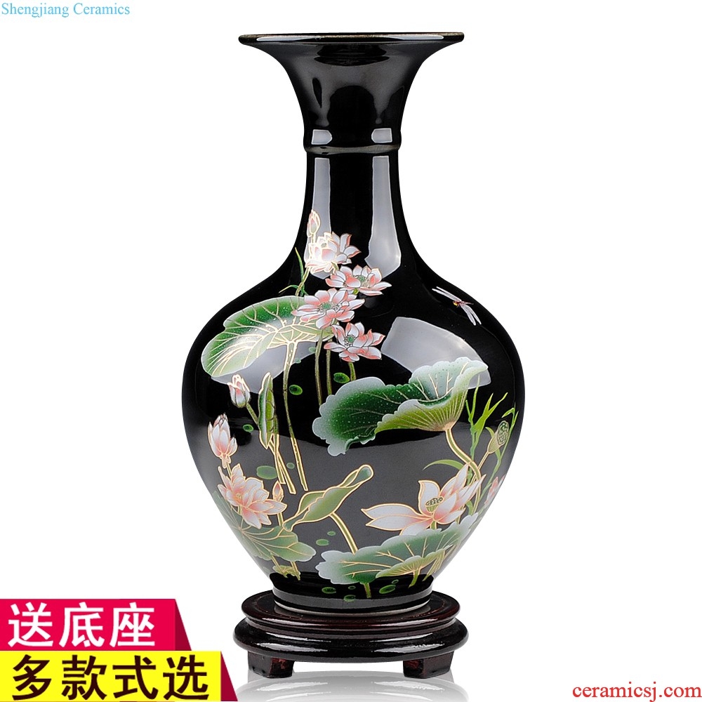 Jingdezhen ceramics vase furnishing articles flower arranging new Chinese style household sitting room ark hand-painted porcelain decoration process