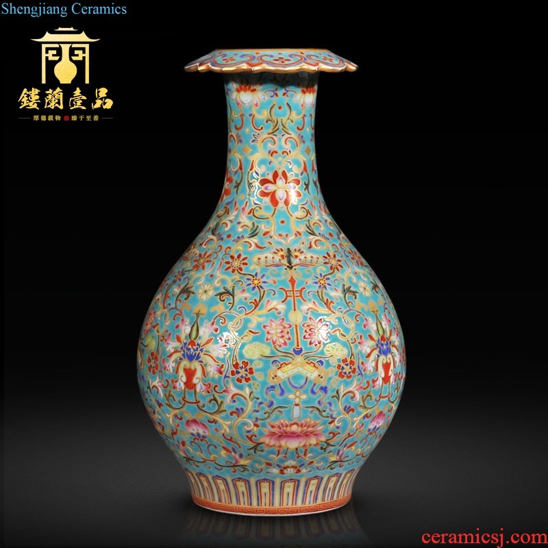 Jingdezhen imperial kiln chinaware imitation qing qianlong pastel ensemble figure high zhuang pot sitting room decorative furnishing articles