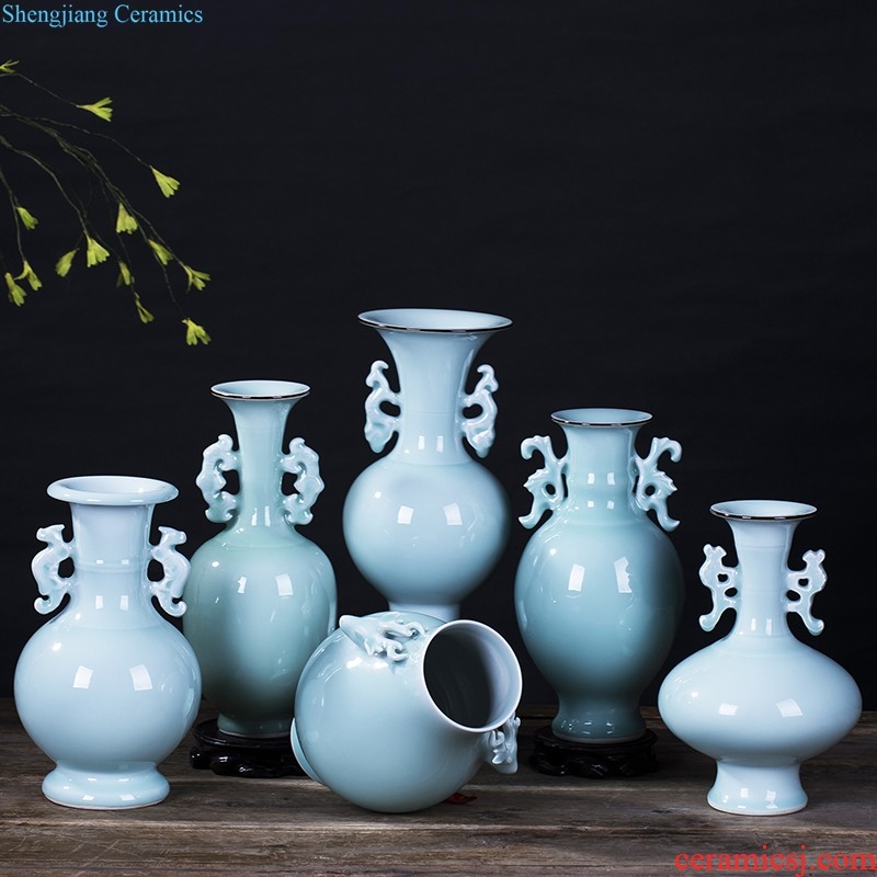 Jingdezhen blue and white porcelain vase under the glaze color hand-painted ceramic bottle blooming flowers sealed bottle 5 jins of 10 jins