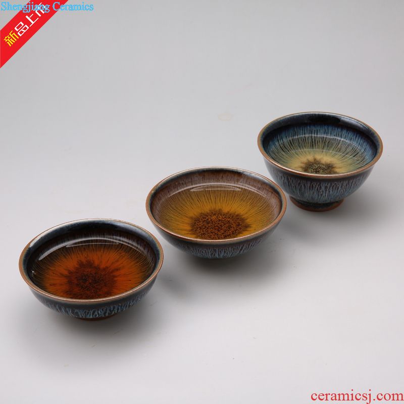 The three frequently kung fu ceramic cups hand-painted pastel kiln celadon white tea sample tea cup S42042 small single cup