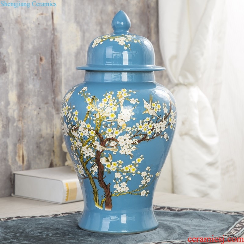 Jingdezhen ceramics hand-painted vases large famous handmade art furnishing articles sitting room of new Chinese style household adornment