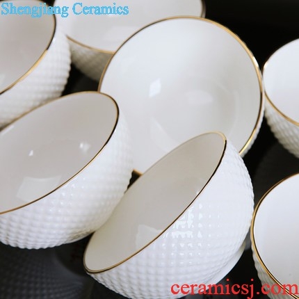 Jingdezhen ceramics Jin qiu bone porcelain tableware suit Life guard Wedding creative tableware