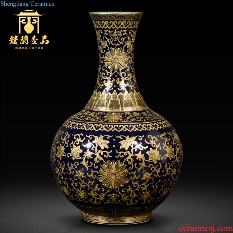 Jingdezhen ceramics chrysanthemum patterns of large vases, opened new Chinese style villa hotel, sitting room adornment is placed