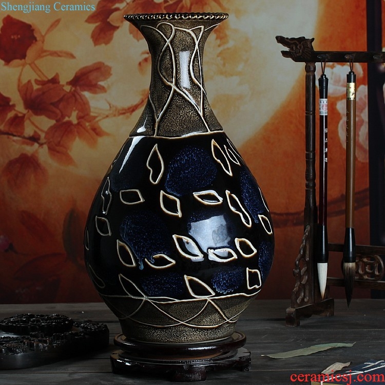 Jingdezhen ceramic vases, new Chinese style restoring ancient ways is the sitting room the dried flower arranging wine rich ancient frame home furnishing articles