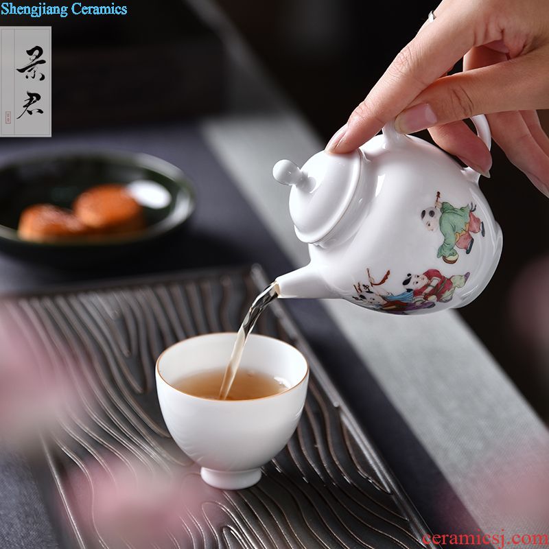 JingJun jingdezhen hand-painted ceramic teapot kung fu tea set single pot of tea set to filter the teapot