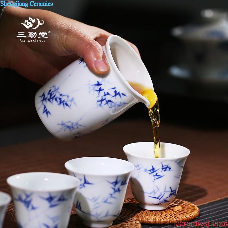 Three frequently hall kung fu tea sample tea cup jingdezhen ceramic tea set hand paint celadon small cups a single cup