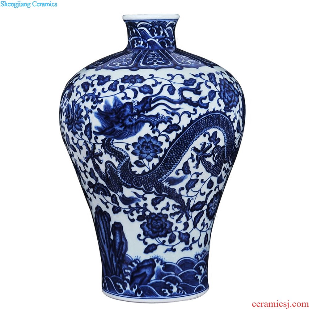 Jingdezhen hand-painted vases, pottery and porcelain large luck knife clay new Chinese style living room TV ark furnishing articles