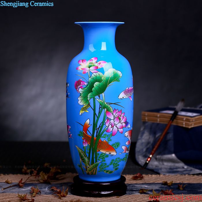Jingdezhen blue and white peony porcelain ceramics son furnishing articles porcelain dish plate painting decorative arts and crafts ceramics