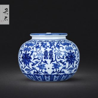 JingJun jingdezhen ceramic cups kung fu masters cup blue and white landscape hand-painted porcelain sample tea cup small hand tea set