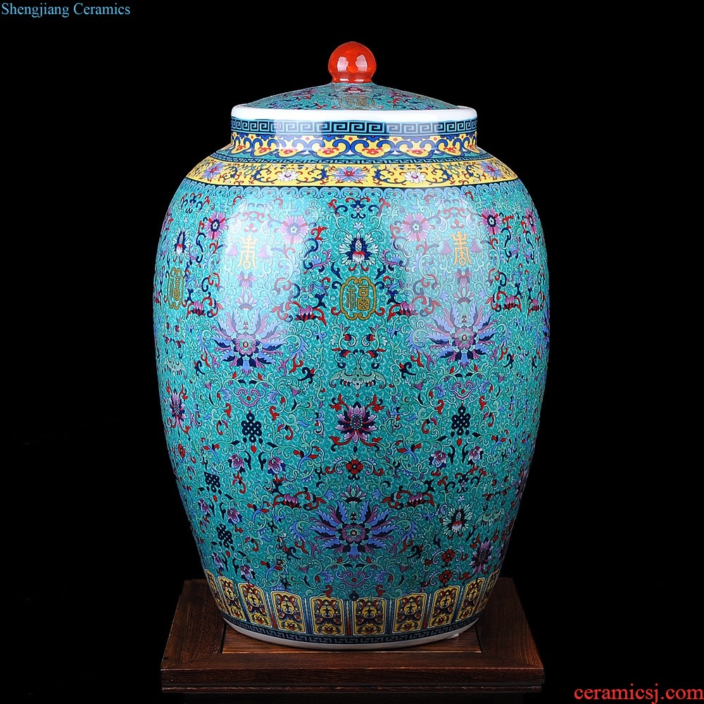 Jingdezhen ceramics vase hand-painted large gulp of new Chinese style household adornment porcelain vases, flower arranging furnishing articles