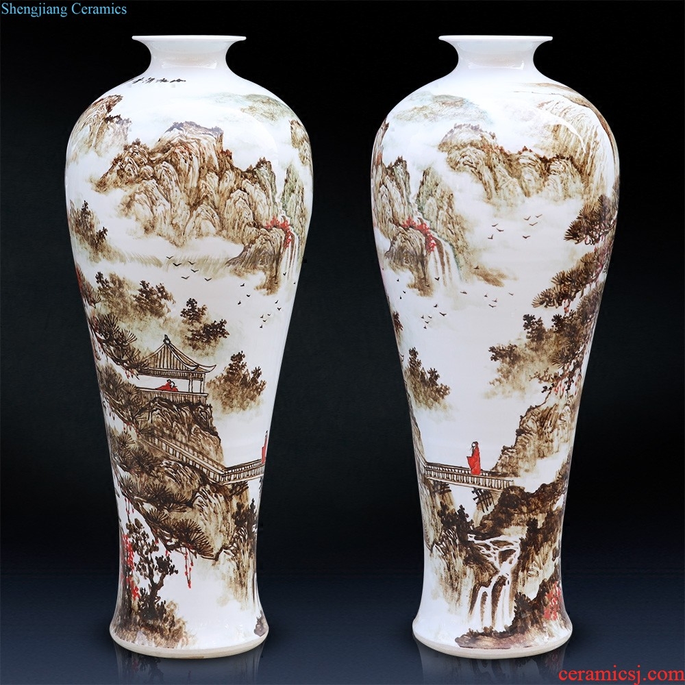 Master of jingdezhen ceramics hand-painted enamel vase thin foetus bamboo knife clay to contemporary sitting room adornment