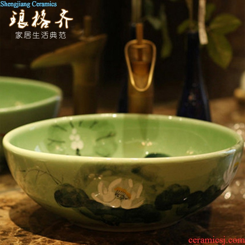 Jingdezhen ceramic contracted household pillar bowl lavatory toilet lavabo, pillar type restoring ancient ways is the white lotus