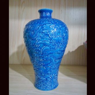 Jingdezhen blue and white porcelain hand-painted porcelain VAT elegant luxury furnishings big study fine ceramic cylinder cylinder