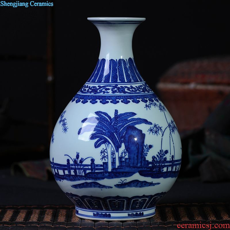 Jingdezhen ceramic arts and crafts flower arranging household act the role ofing is tasted the sitting room of Chinese style flower implement European vase TV ark furnishing articles