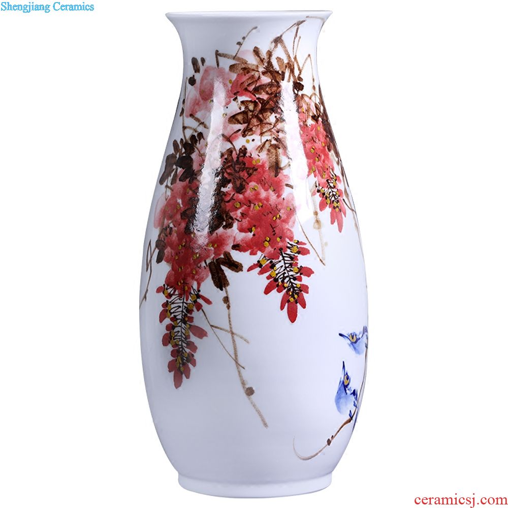 Jingdezhen blue and white porcelain vases, flower arrangement sitting room place prosperous Chinese style household act the role ofing is tasted TV ark decoration