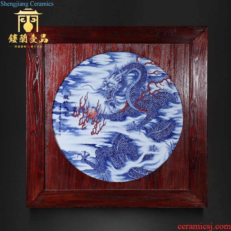 Jingdezhen ceramics hand-painted golden crow Chinese porcelain plate painting the living room sofa setting wall decoration painting hanging pictures