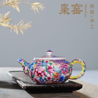 Jingdezhen ceramic kung fu tea color sample tea cup flower wire inlay enamel craft master cup single cup tea cup