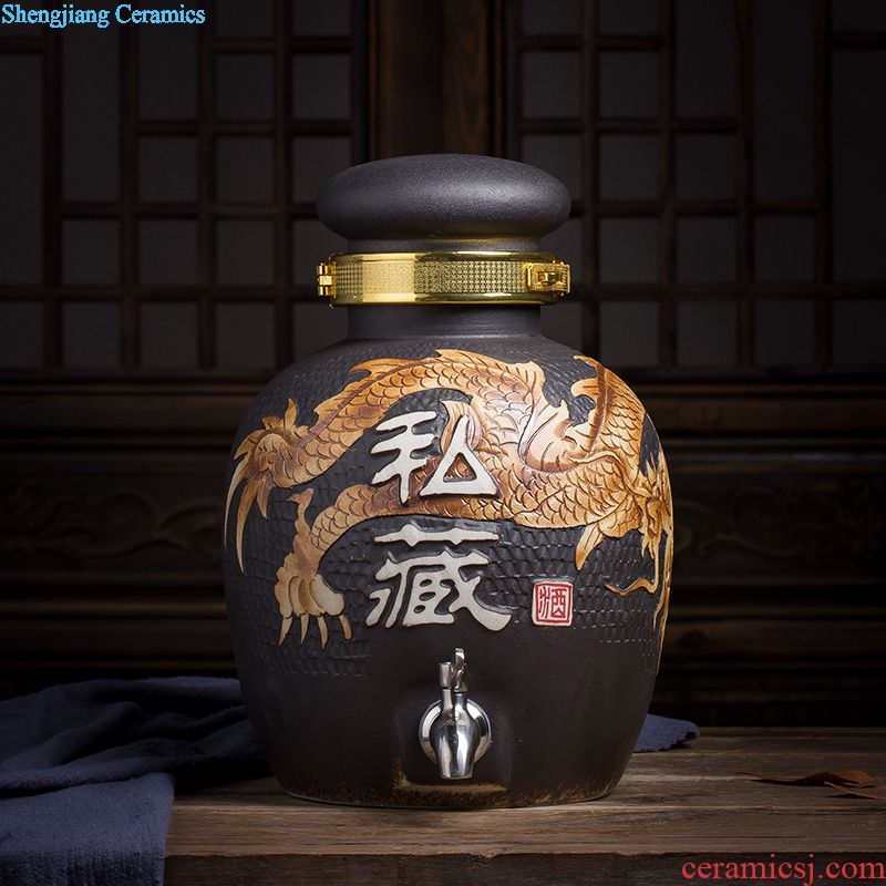 Large and medium size puer tea caddy ceramic POTS storage tanks seal round pot tea box jingdezhen travel box