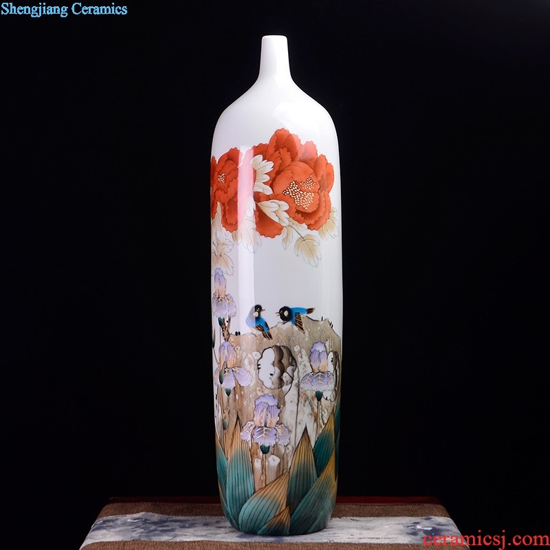 Master of jingdezhen ceramics hand-painted scenery of blue and white porcelain vase antique Chinese style classical sitting room adornment is placed