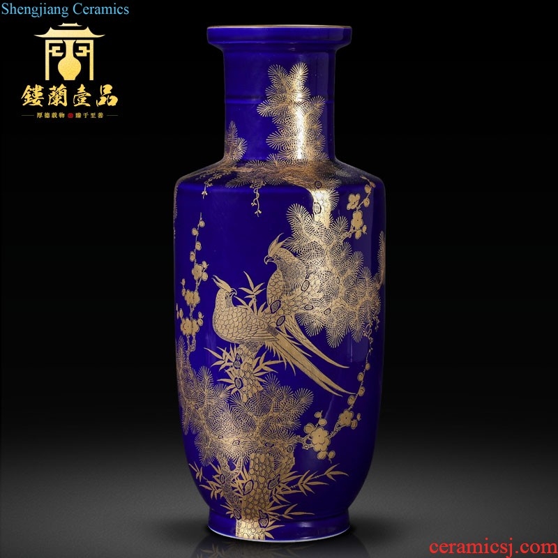 Jingdezhen ceramics colored enamel many children f okho spring Chinese style household adornment floret bottle collection furnishing articles