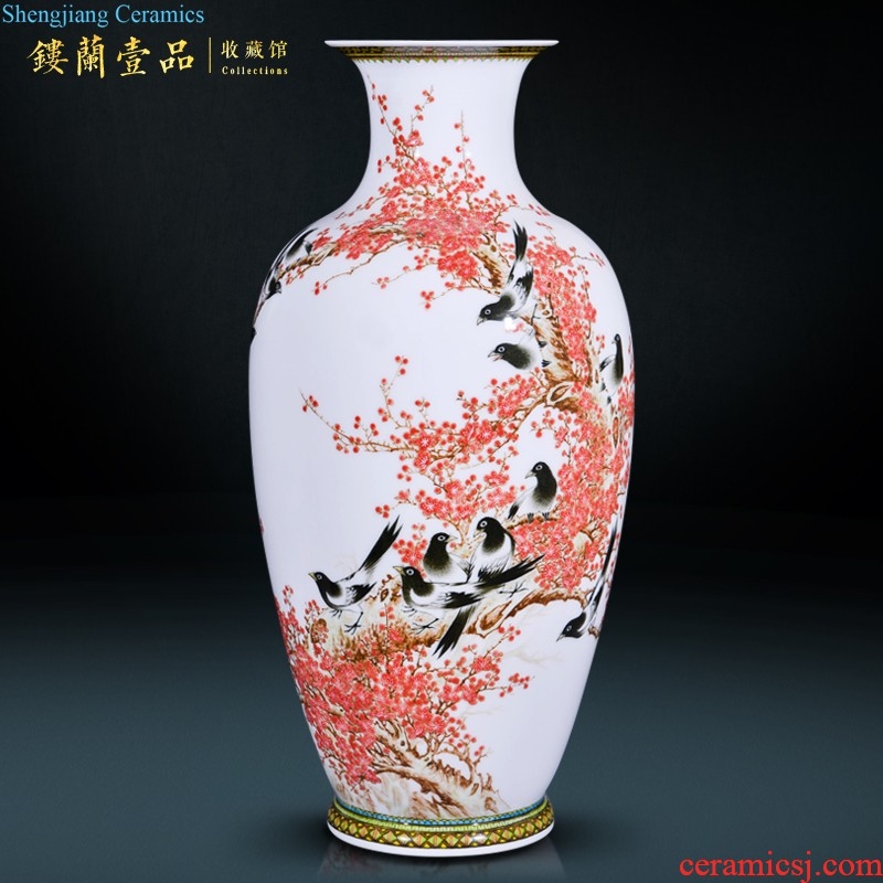 Jingdezhen ceramics Famous master of hand-painted famille rose porcelain vase dependency sitting room adornment collection furnishing articles