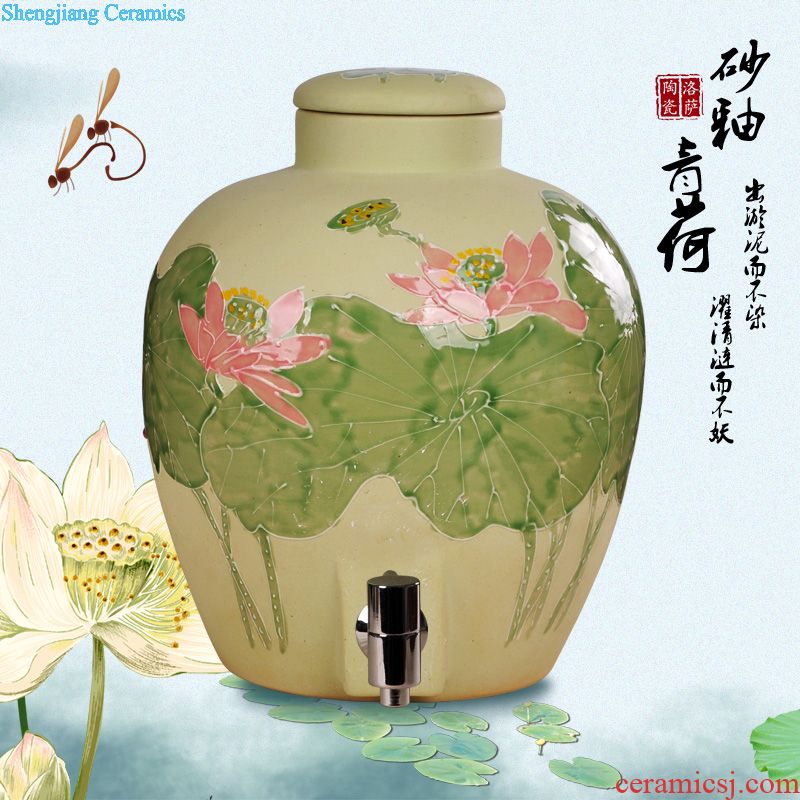 Jingdezhen ceramic bottle 1 catty storing wine collection seal pot liquor bottle can be a gift bottle of household hip flask