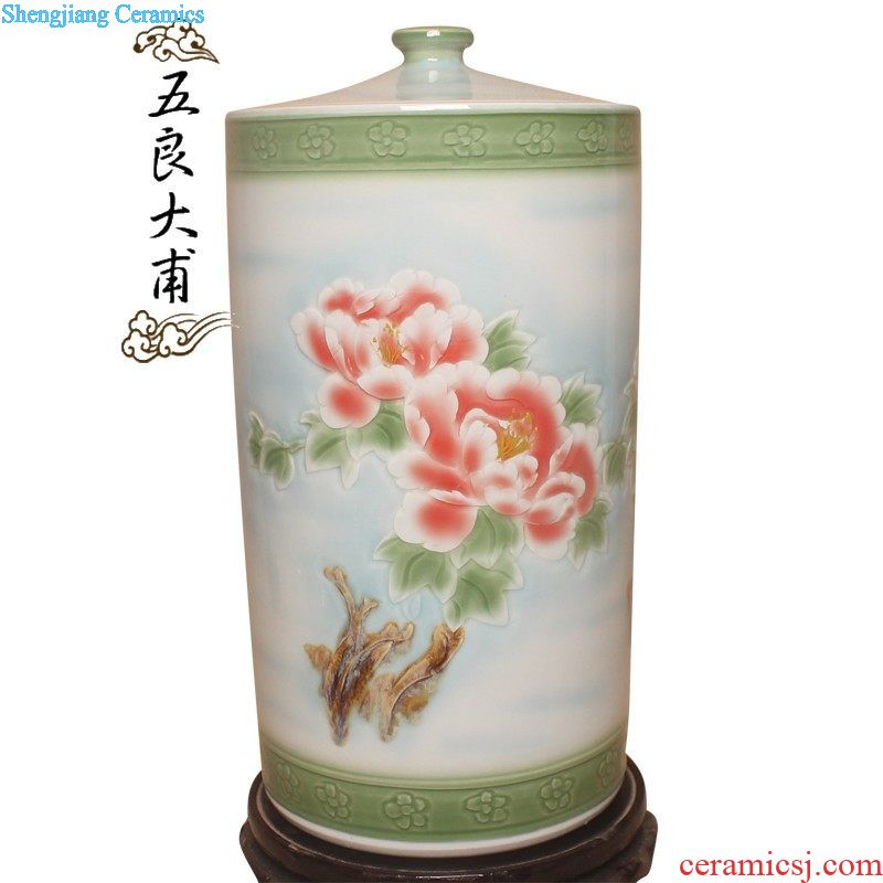 Jingdezhen ceramic bottle hand-painted general blue and white porcelain pot jars liquor bottles of empty wine bottles general furnishing articles