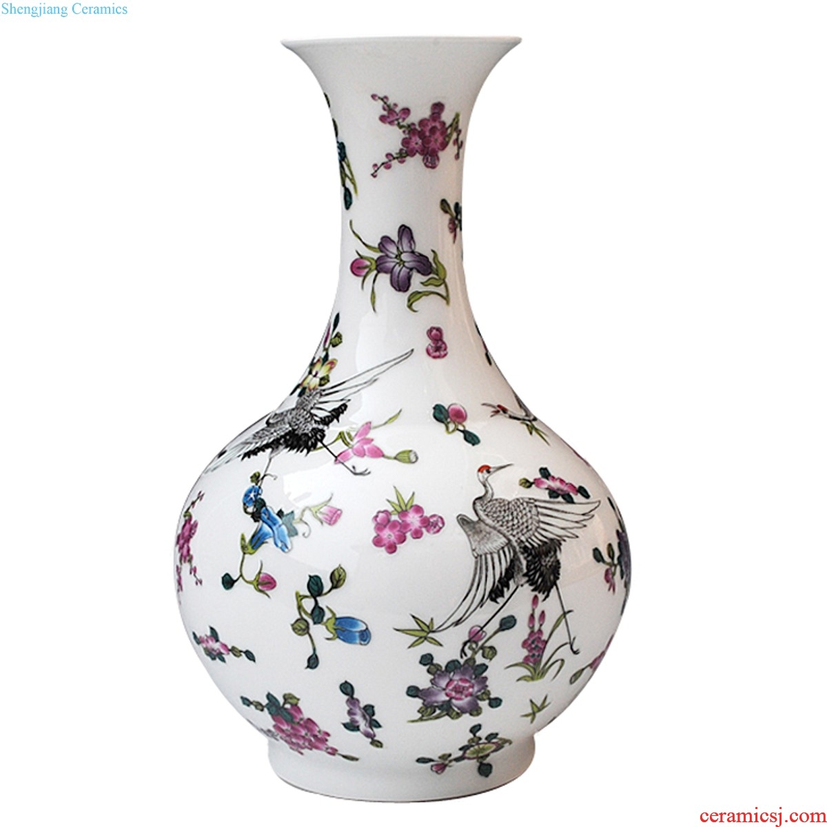 Jingdezhen porcelain of large vases, ceramic furnishing articles hand-painted new Chinese flower arranging large sitting room adornment ornament