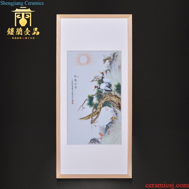 Hand draw freehand brushwork in traditional Chinese jingdezhen ceramics tawny four screen porcelain plate painting decorative painter in the sitting room is placed