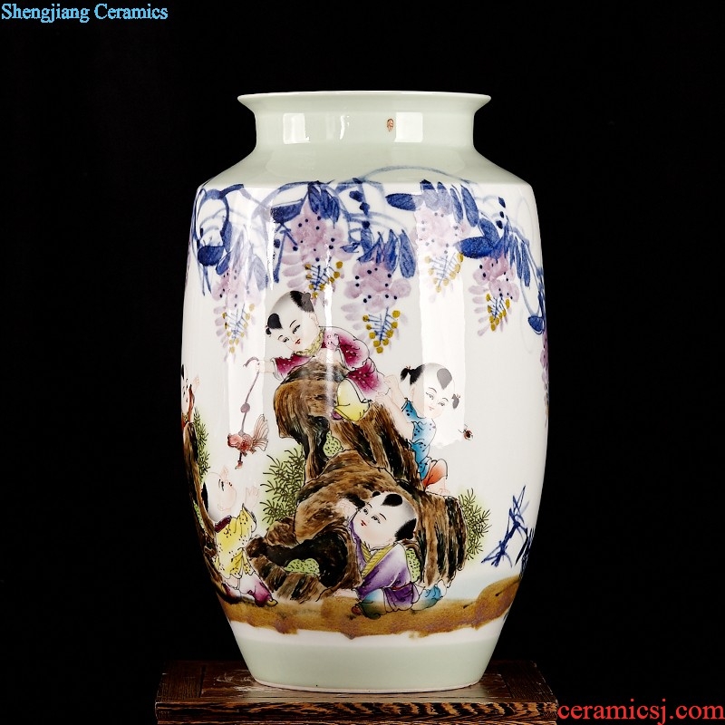 Jingdezhen ceramics Chinese hand-painted orioles pomegranate vase master home sitting room porch decoration as furnishing articles