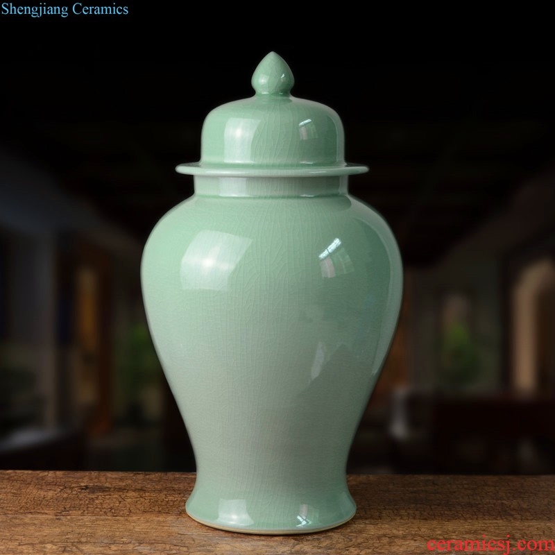 Jingdezhen ceramic pot Chinese hand-painted lotus sitting room between example creative household soft adornment handicraft furnishing articles