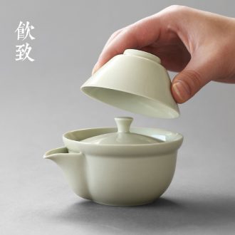 Drink to shadow celadon in hot water archaize xuan wen dou large ceramic tea set water jar small tea wash tea ceremony with zero