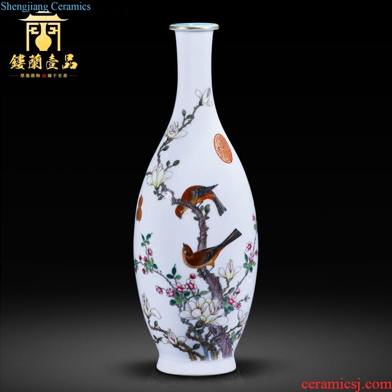 Jingdezhen ceramics antique blue-and-white bound branch lotus lion shell of large vases, Chinese style household decorations furnishing articles