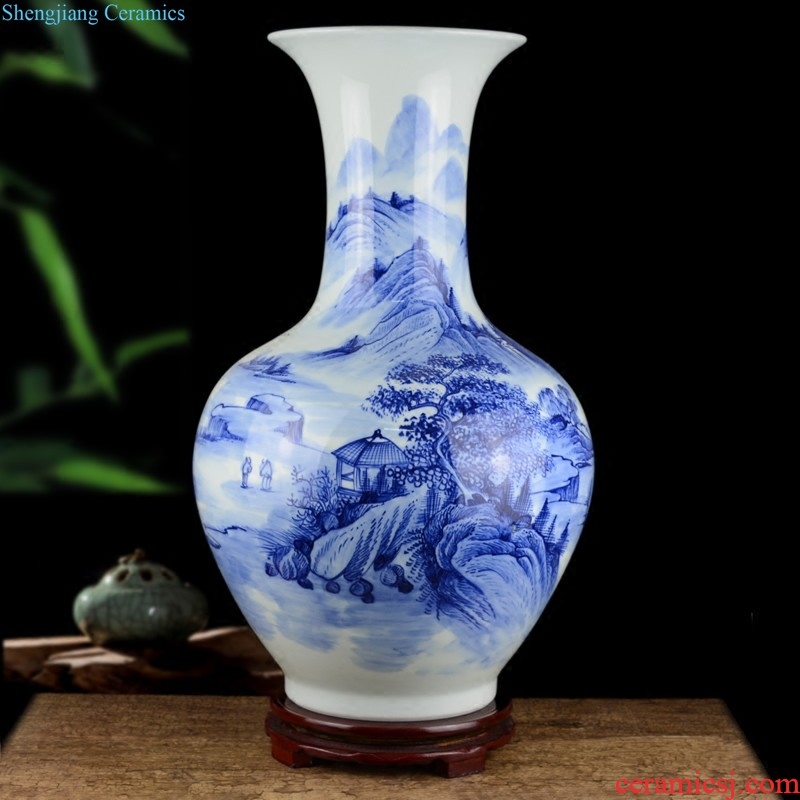 Jingdezhen ceramic general white pot vase furnishing articles large Chinese style living room dry flower flower arranging rich ancient frame ornaments