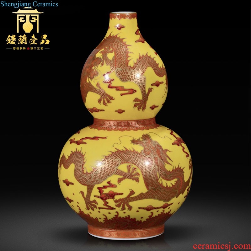 Jingdezhen ceramics hand-painted colors large vases, new Chinese style household sofa TV ark decorations collection furnishing articles