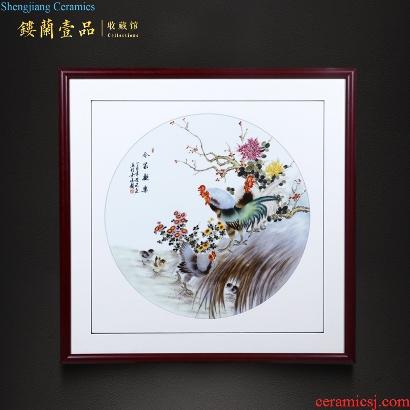 Jingdezhen ceramics hand-painted background of new Chinese style household sitting room adornment metope adornment mural porcelain plate hang a picture