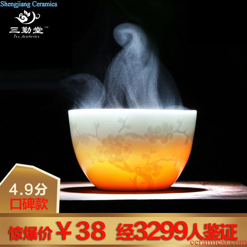 Three frequently hall your kiln teacup pu-erh tea cup of pure manual master cup of jingdezhen ceramic S44031 single large tea cup