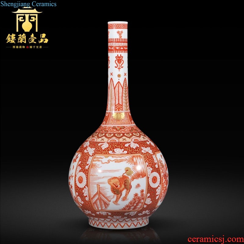 Jingdezhen imperial kiln chinaware imitation qianlong pastel twelve celestial big vase sitting room home furnishing articles