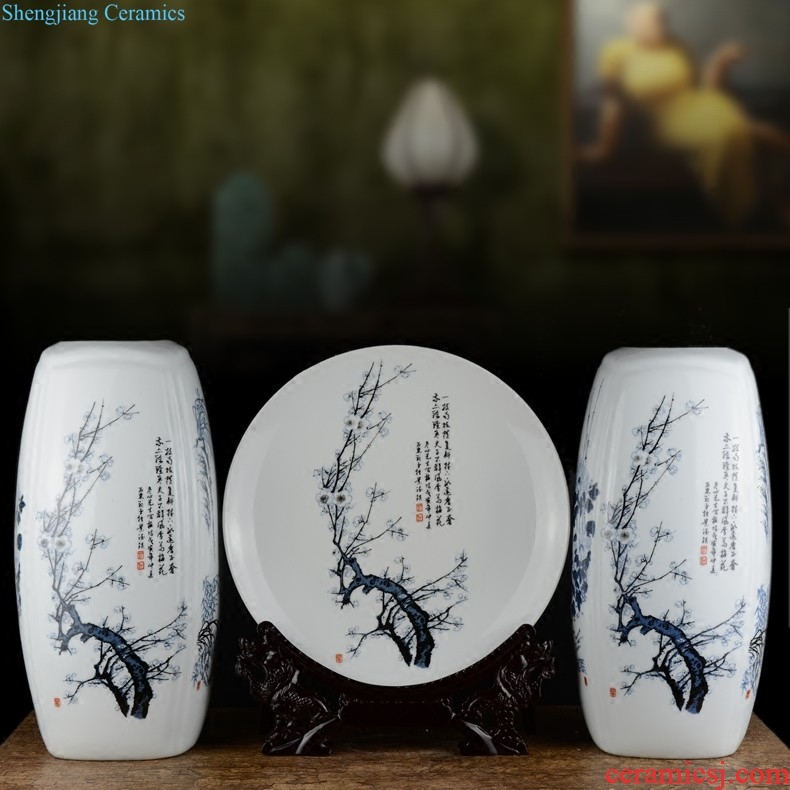 Jingdezhen ceramics vase, ji blue gold peony home furnishing articles flower arranging adornment of contemporary sitting room