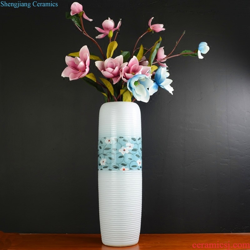 Jingdezhen ceramics Archaize dragon grain ears of blue and white porcelain vase The sitting room is ancient frame f tube furnishing articles ornaments