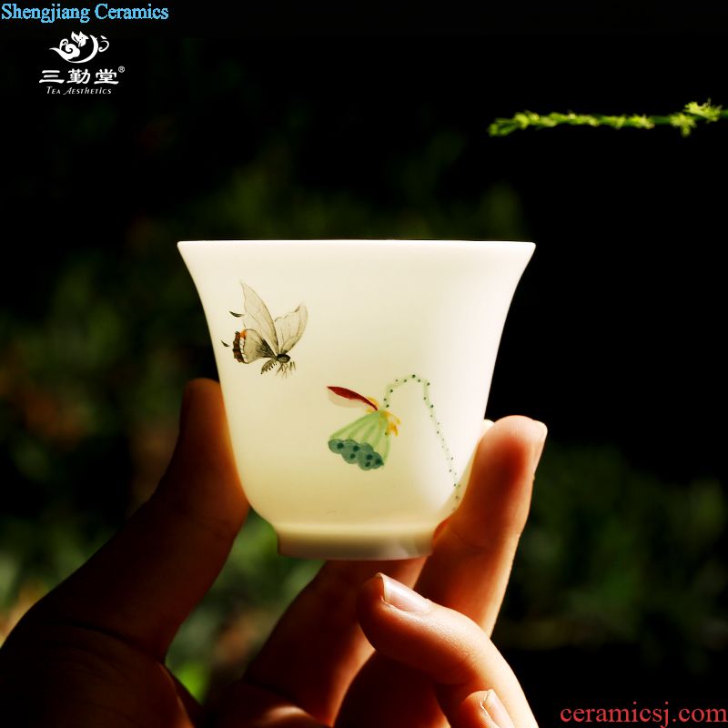 The three regular caddy ceramic medium storage POTS of jingdezhen tea service manual hand-painted seal pot home