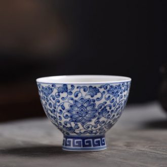 JingJun jingdezhen ceramics hand-painted colored enamel in blue and white hand sample tea cup cup masters cup